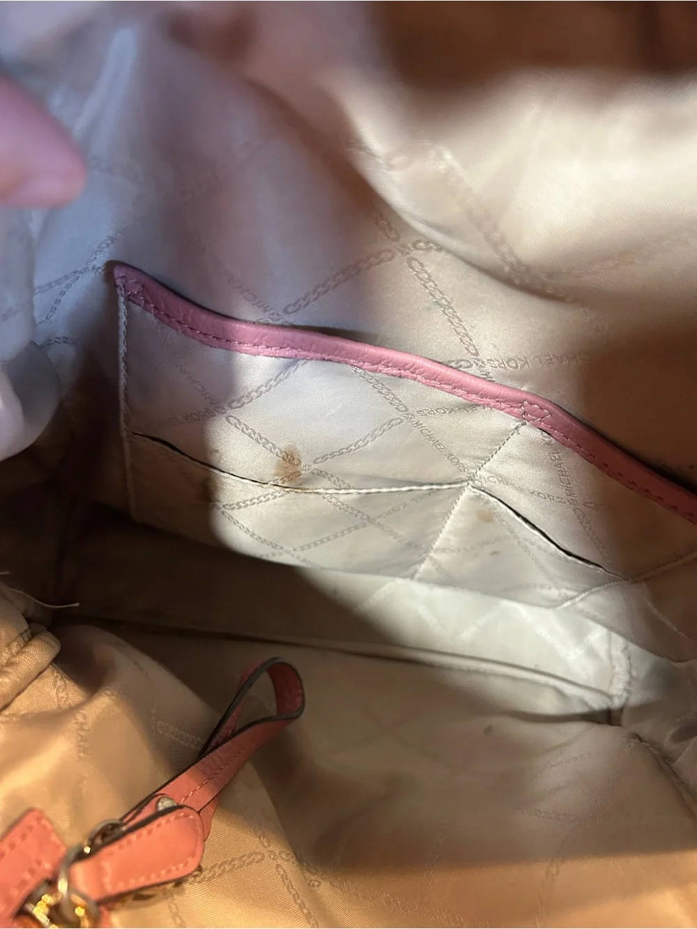 Michael Kors Rhea Medium Leather Backpack Dusty Rose Pink Pebbled Leather